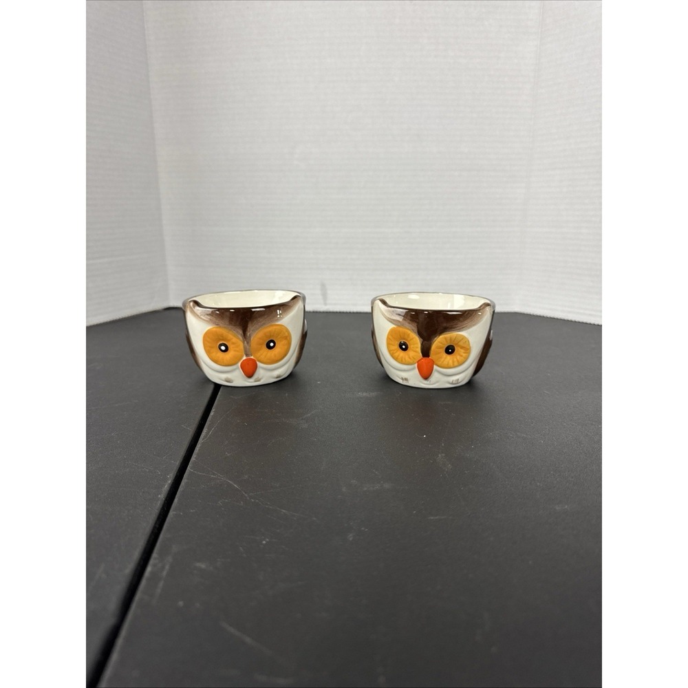 Owl Ceramic Ramekins Set Of‎ 2 Cookware Baking Novelty